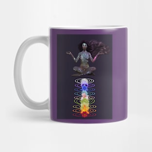 Meditation woman with Flowers Mug